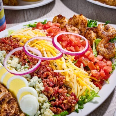 Cobb salad with chicken and shrimp